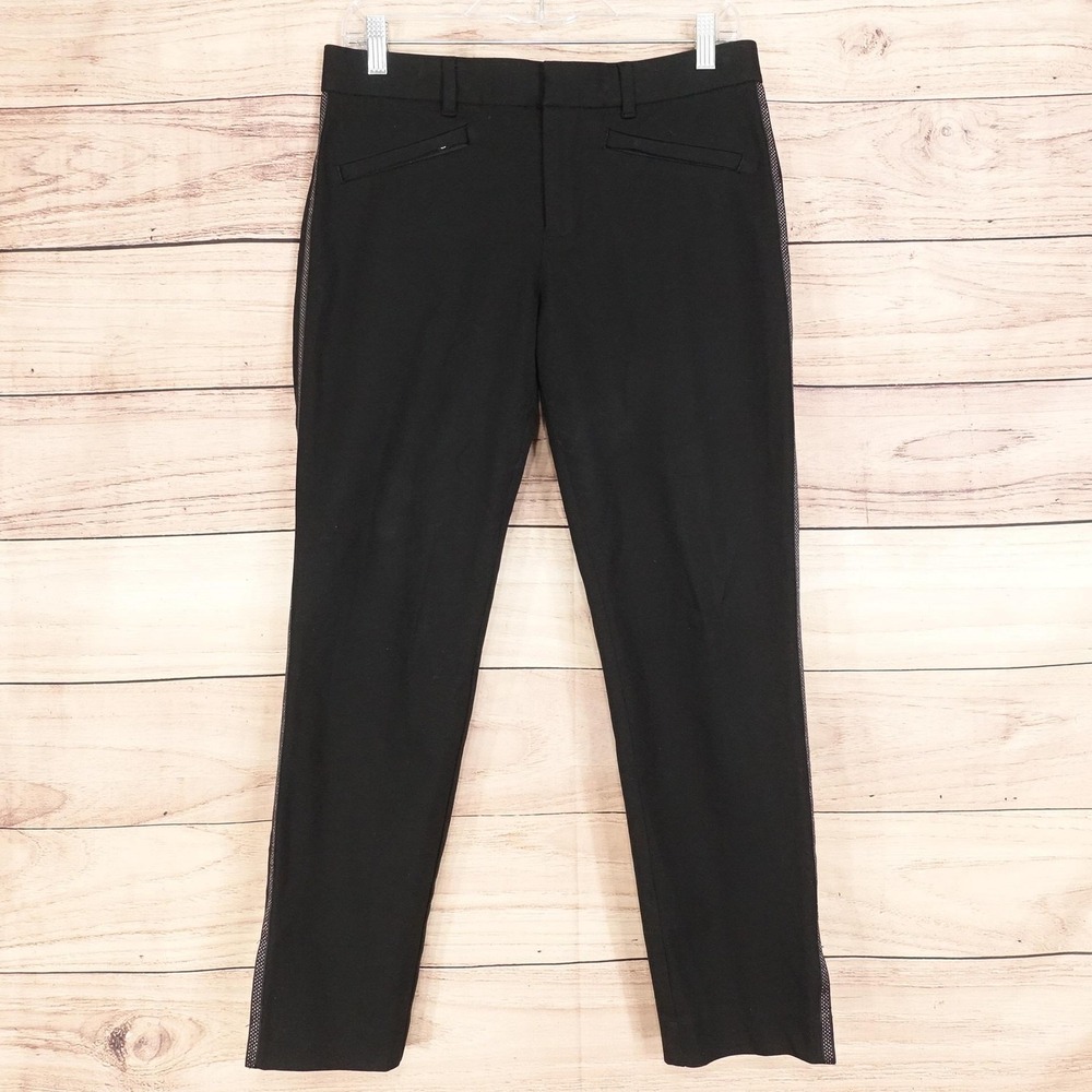 Gap Pants Womens 6 Black Skinny Ankle Slim Twill Stretch Pockets 31x26.5